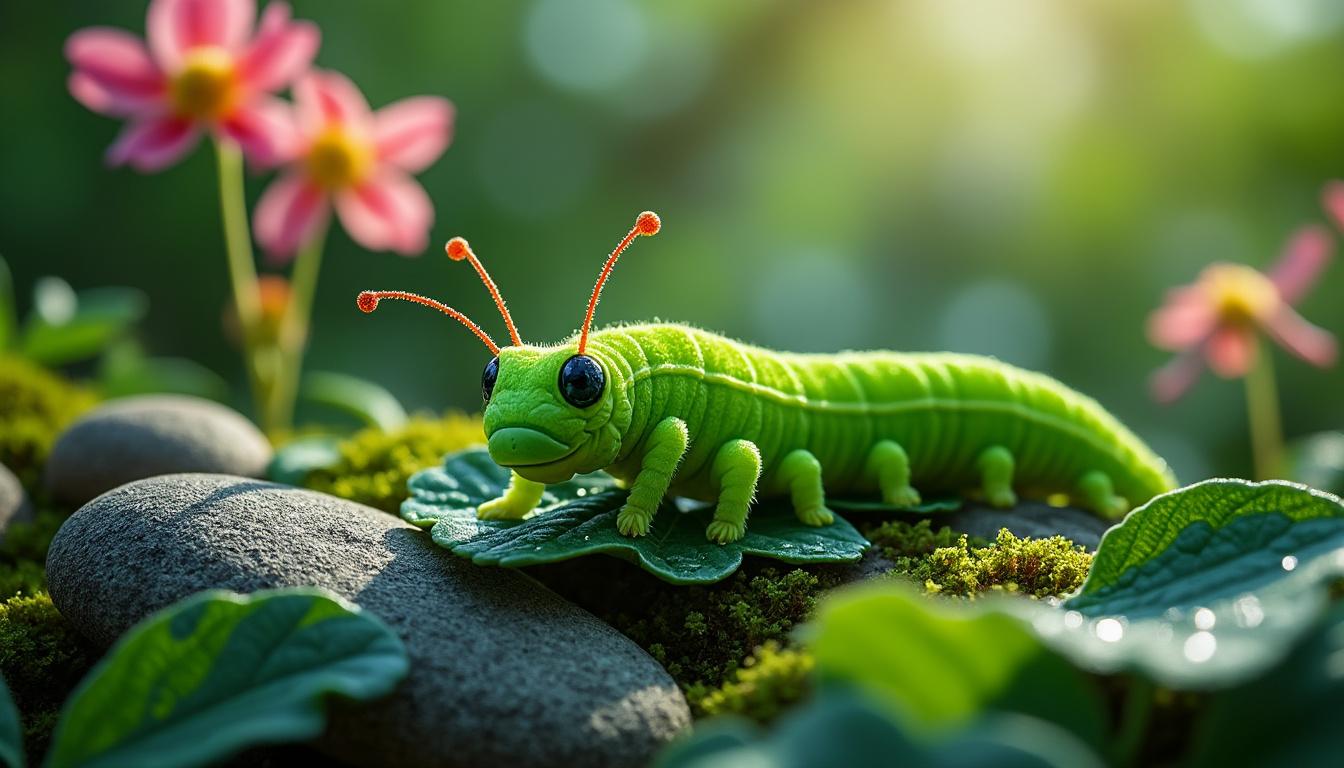 découvrez tout sur la petite chenille verte : son habitat naturel, son alimentation spécifique et le fascinant processus de sa métamorphose.
