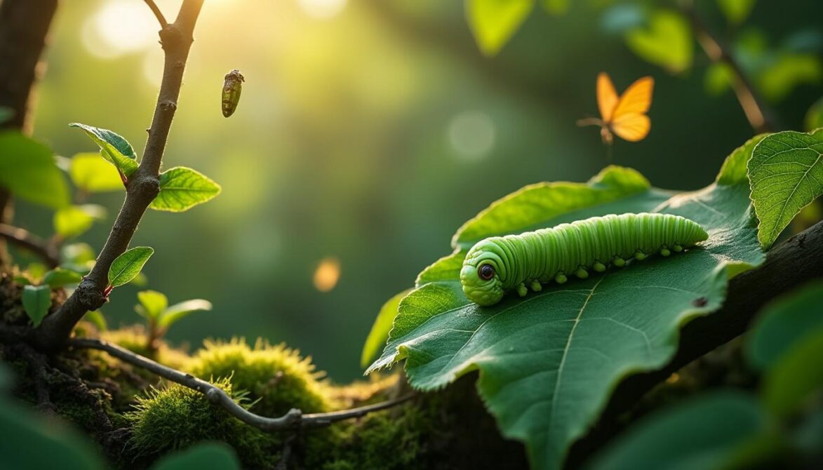 Tout savoir sur la petite chenille verte : habitat, alimentation et métamorphose